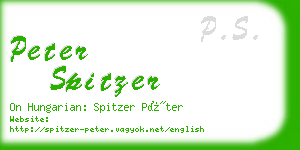 peter spitzer business card